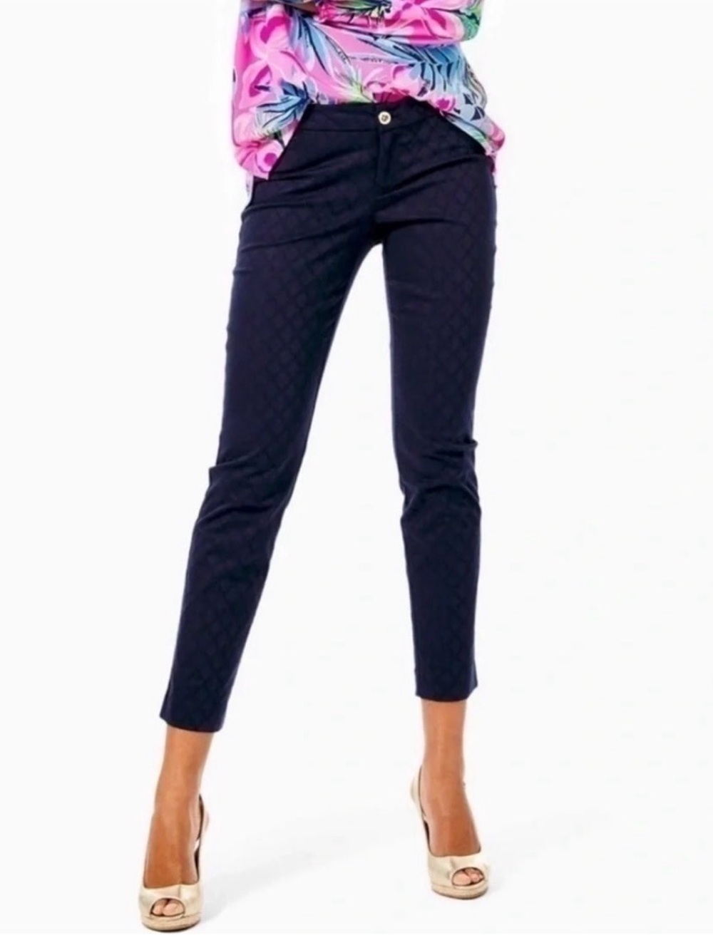 Lilly Pulitzer Kelly Textured Ankle Length Pants